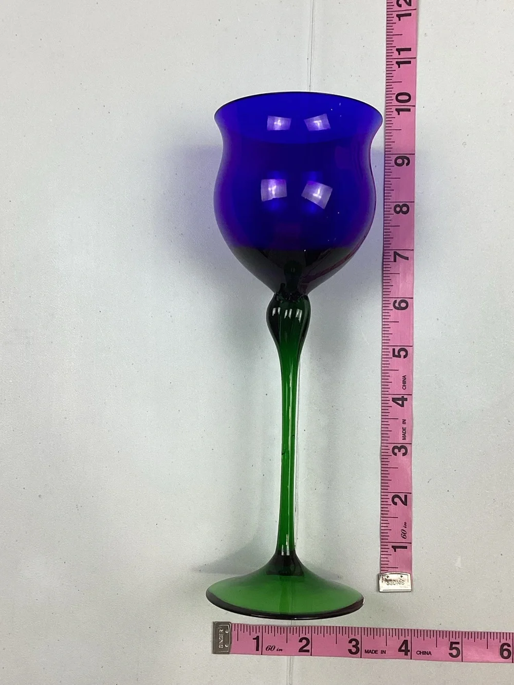 Vintage Mikasa Galleria Cobalt Blue Green 9” Wine Glass Limited 1993